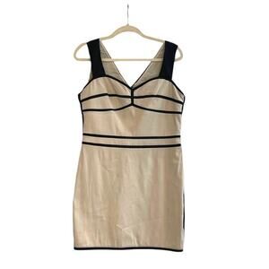 BCBGeneration Women's Khaki & Black Tux Mini Dress Size 12 Style KSL6H878